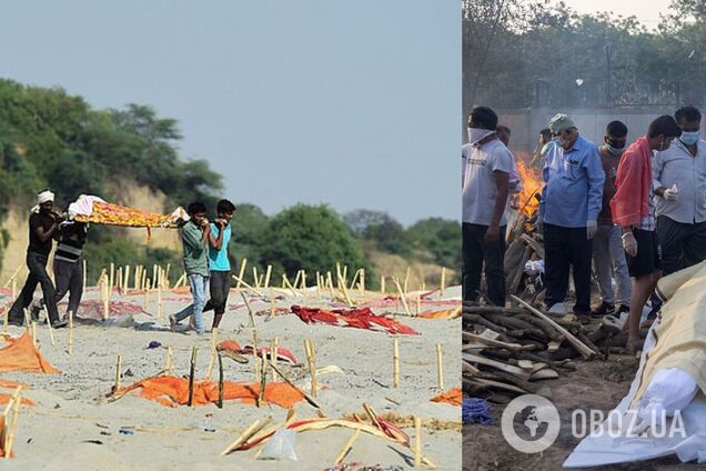 В Индии на берег вынесло десятки тел умерших от коронавируса