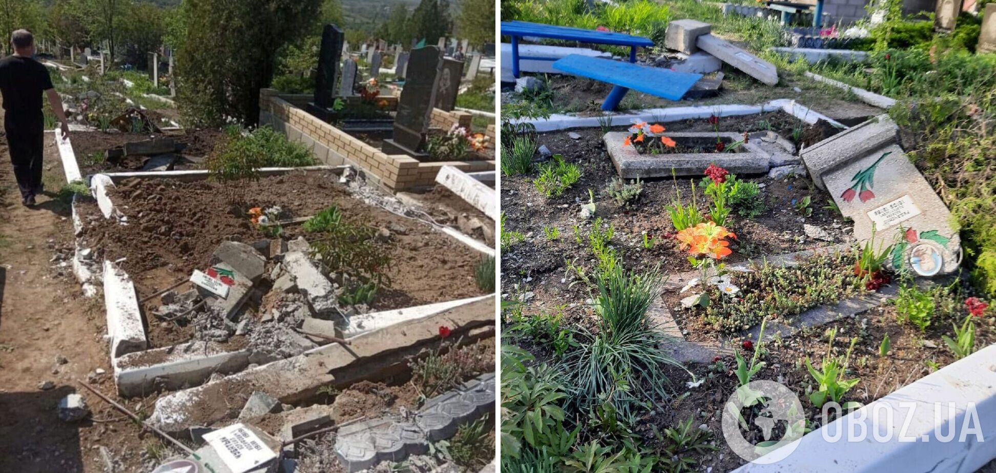 Терористи 'ЛНР' танком знищили цвинтар на Донбасі. Фото