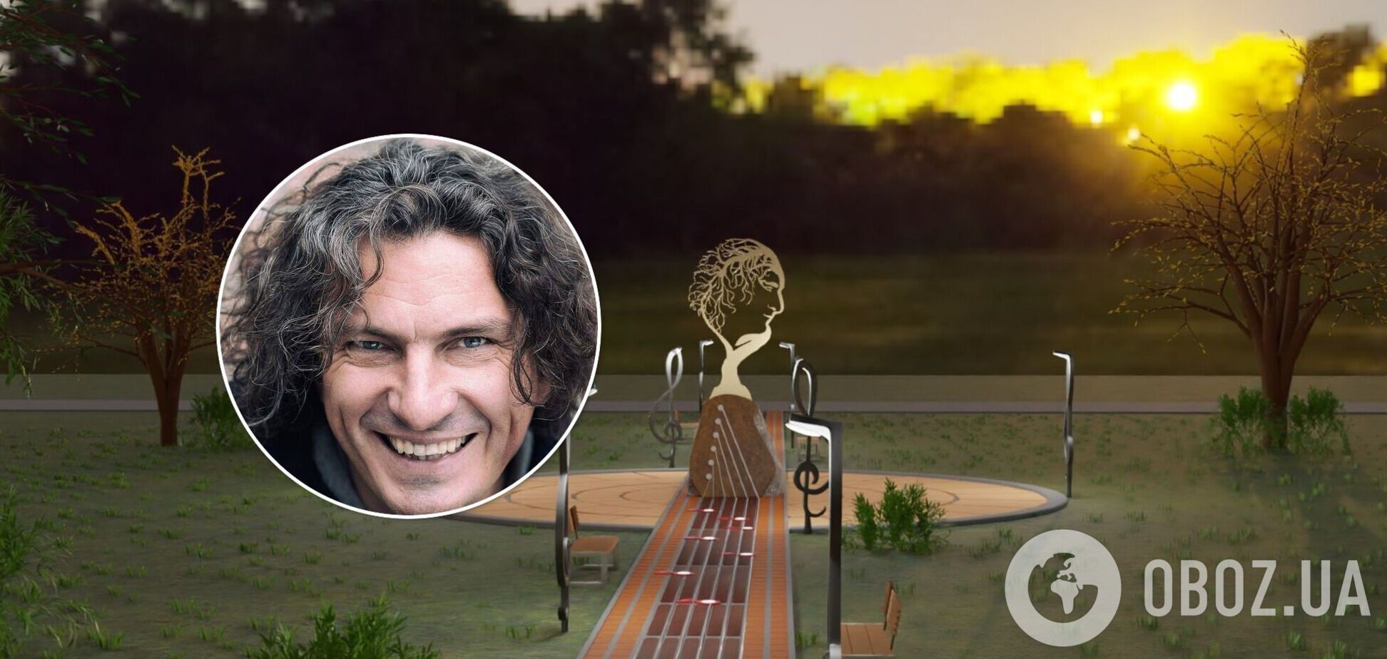 С гитарой и ночной подсветкой: в Киеве на Позняках откроют Аллею Кузьмы Скрябина. Фото