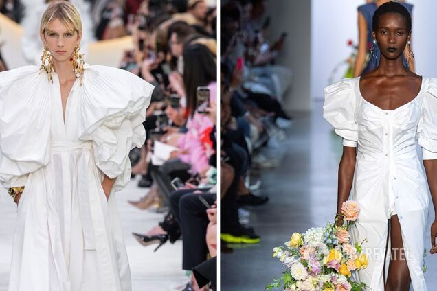 Модное белое хлопковое платье