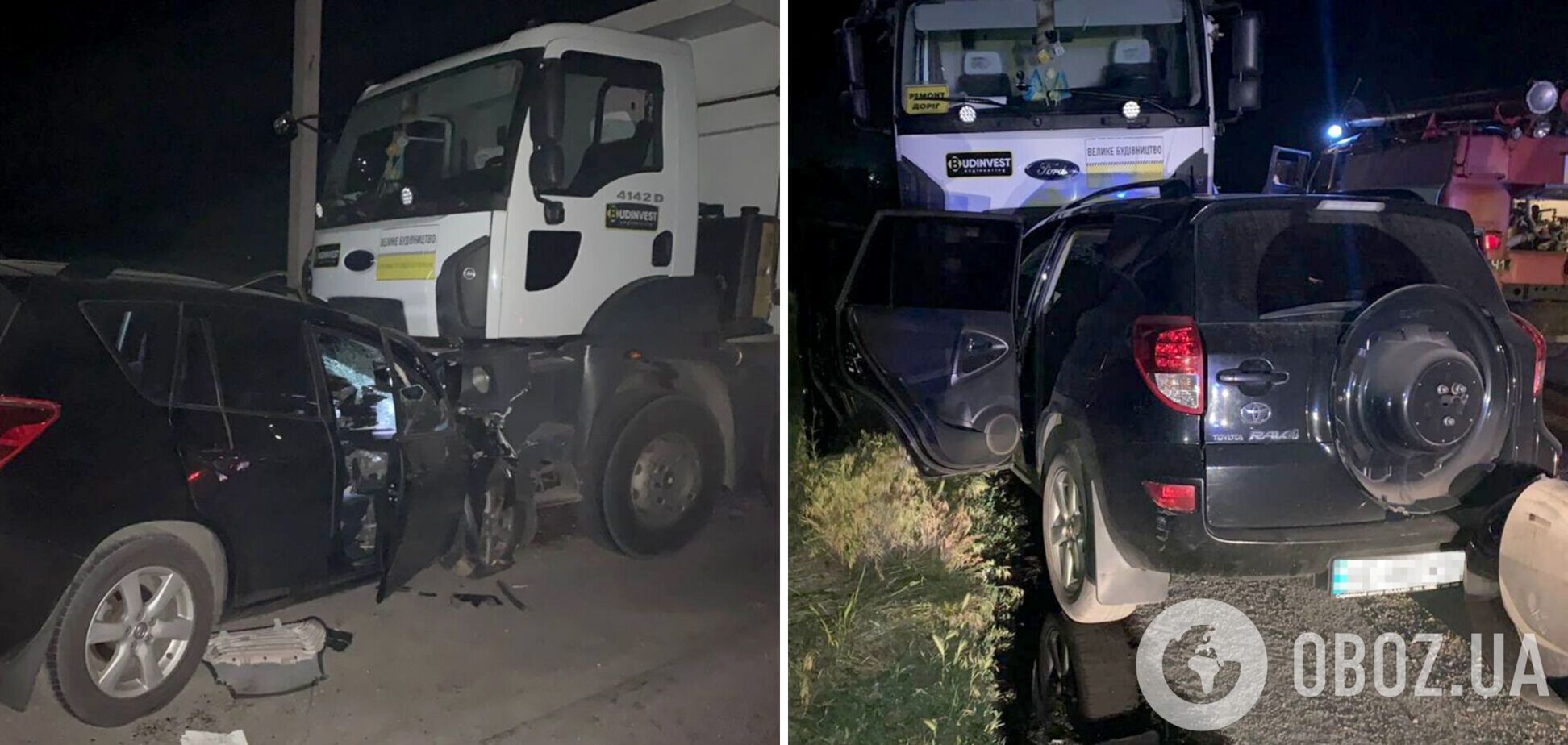 На трасі під Дніпром зіткнулися самоскид і Toyota