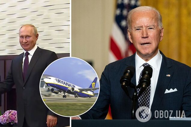 Инцидент с Ryanair связали со встречей Путина и Байдена