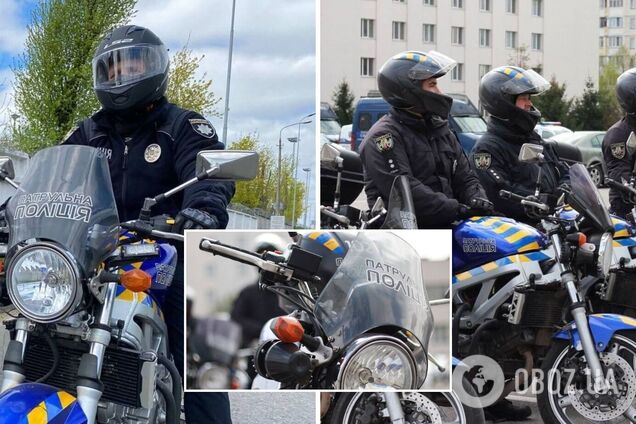 На улицы Киева снова выехали полицейские на мотоциклах. Фото