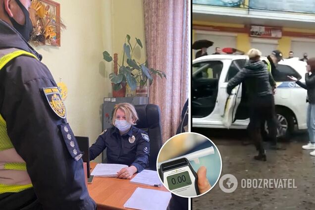 На Львівщині жінки напали на поліцейських, які зупинили п'яного водія. Відео