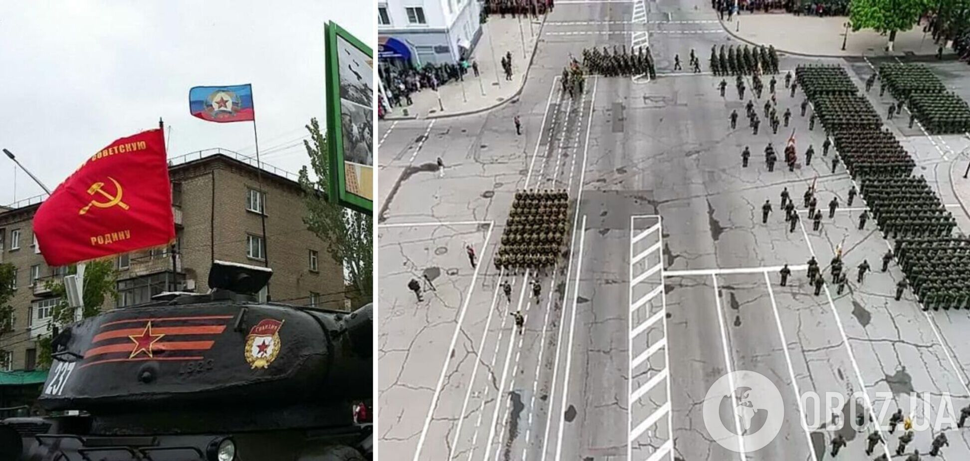 В Луганске оккупанты устроили 'военный парад' по разбитым дорогам. Фото