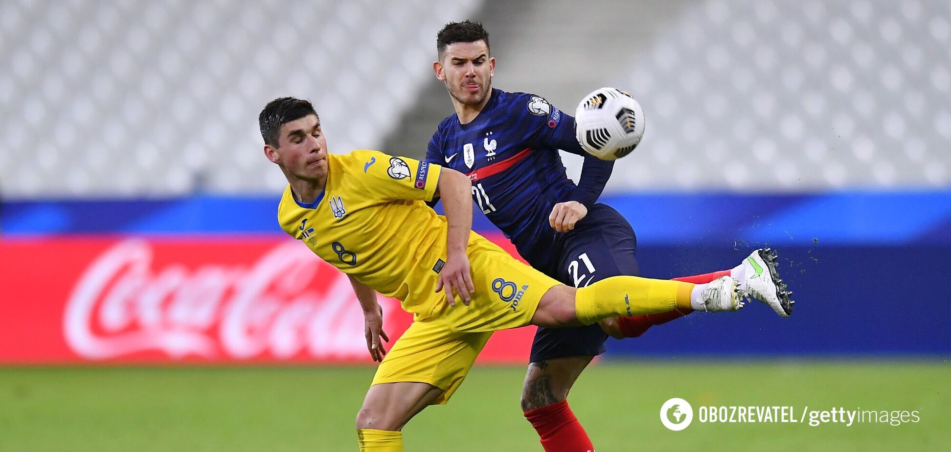 Малиновский в матче против сборной Франции