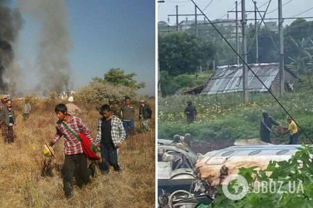 В Мьянме разбился самолет с военными и монахами: погибли 13 человек