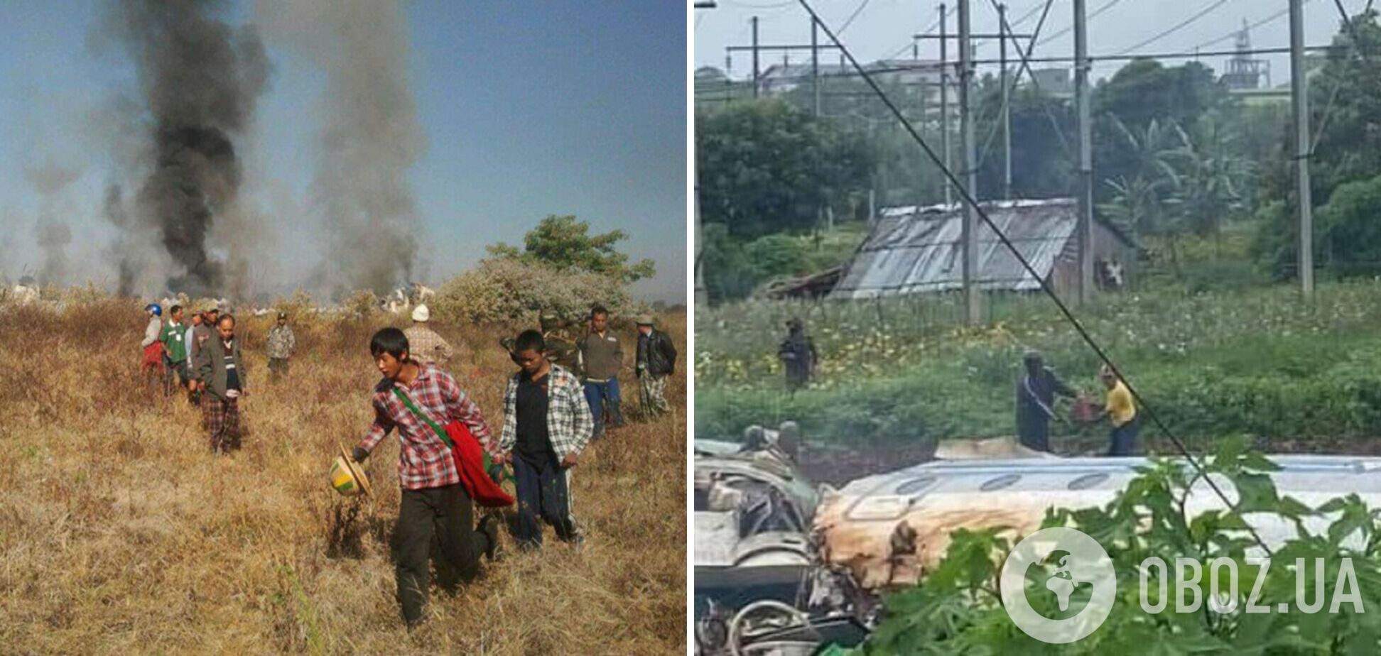 В Мьянме разбился самолет с военными и монахами: погибли 13 человек