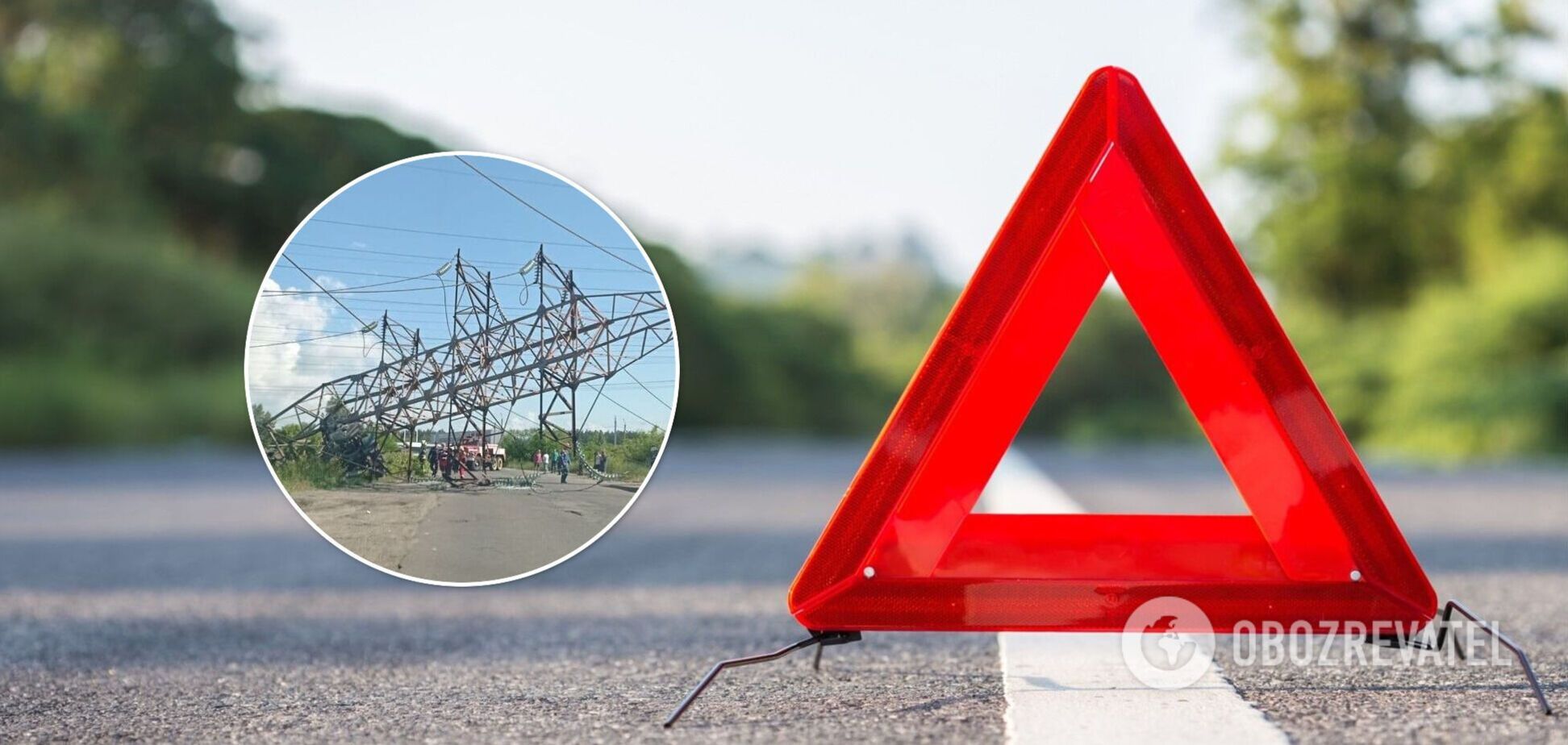 В Киеве грузовик снес электроопору: движение перекрыто. Фото и видео