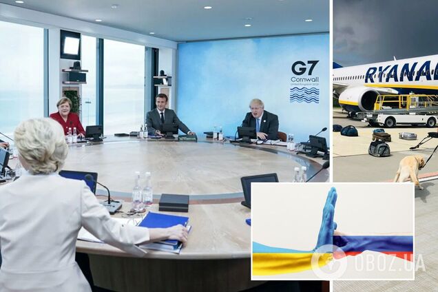 Країни G7 назвали РФ стороною конфлікту на Донбасі і пообіцяли покарати причетних до арешту Протасевича. Головні рішення саміту