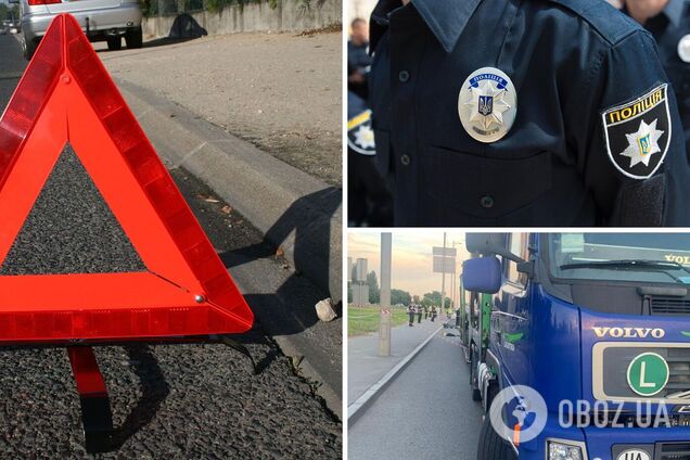 В Киеве пьяный пешеход толкнул велосипедиста под колеса грузовика. Фото и видео смертельного ДТП 18+