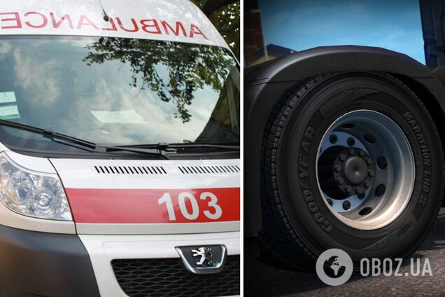 Мужчина умер после того, как в него влетело колесо грузовика