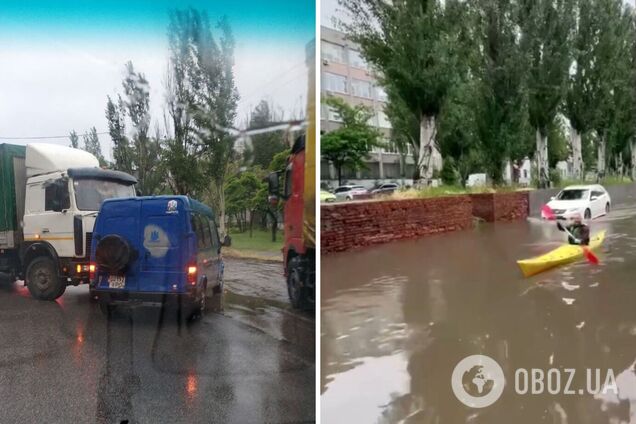 В Днепре из-за дождя улицы ушли под воду. Фото и видео потопа