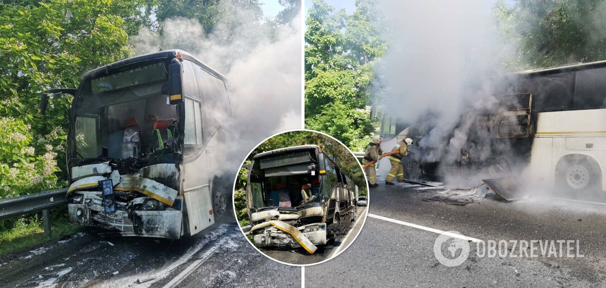 На Кубани столкнулись два автобуса с детьми, один загорелся, 15 пострадавших. Фото и видео аварии