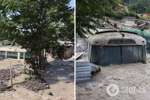 В Ялте продолжают борьбу с последствиями потопа: река бушует, купаться в море запрещено