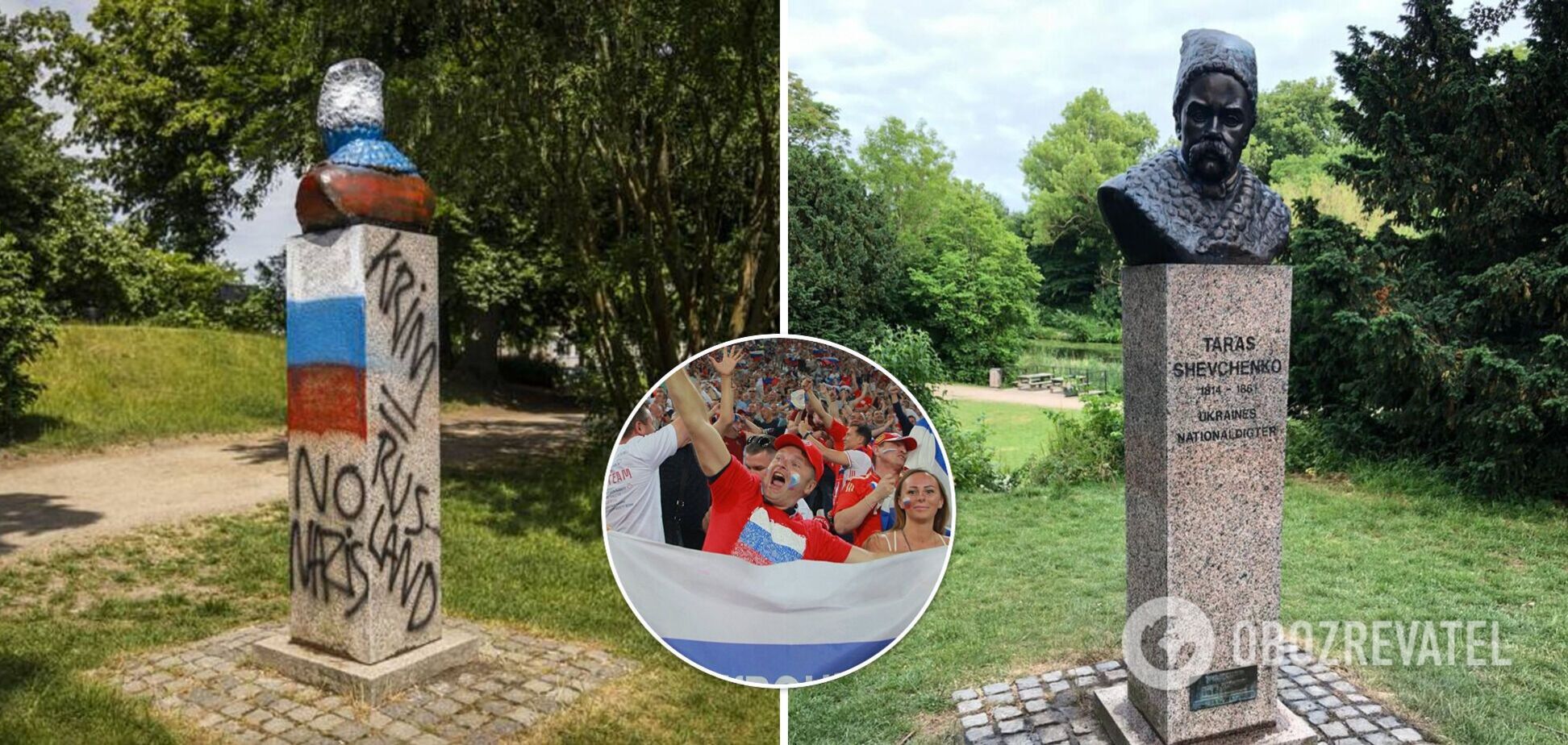 В Дании очистили оскверненный российскими фанатами памятник Кобзарю, поиски вандалов продолжаются