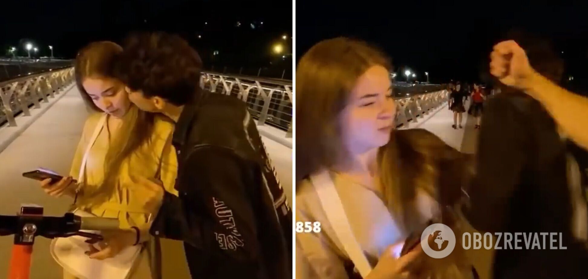 В Киеве блогер получил по лицу за то, что поцеловал незнакомку