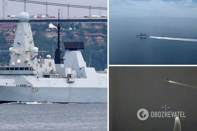 Россия показала видео полета своей авиации над британским эсминцем в Черном море