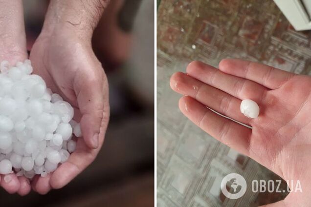 На Херсон обрушился мощный ливень с градом, повреждены авто. Фото и видео