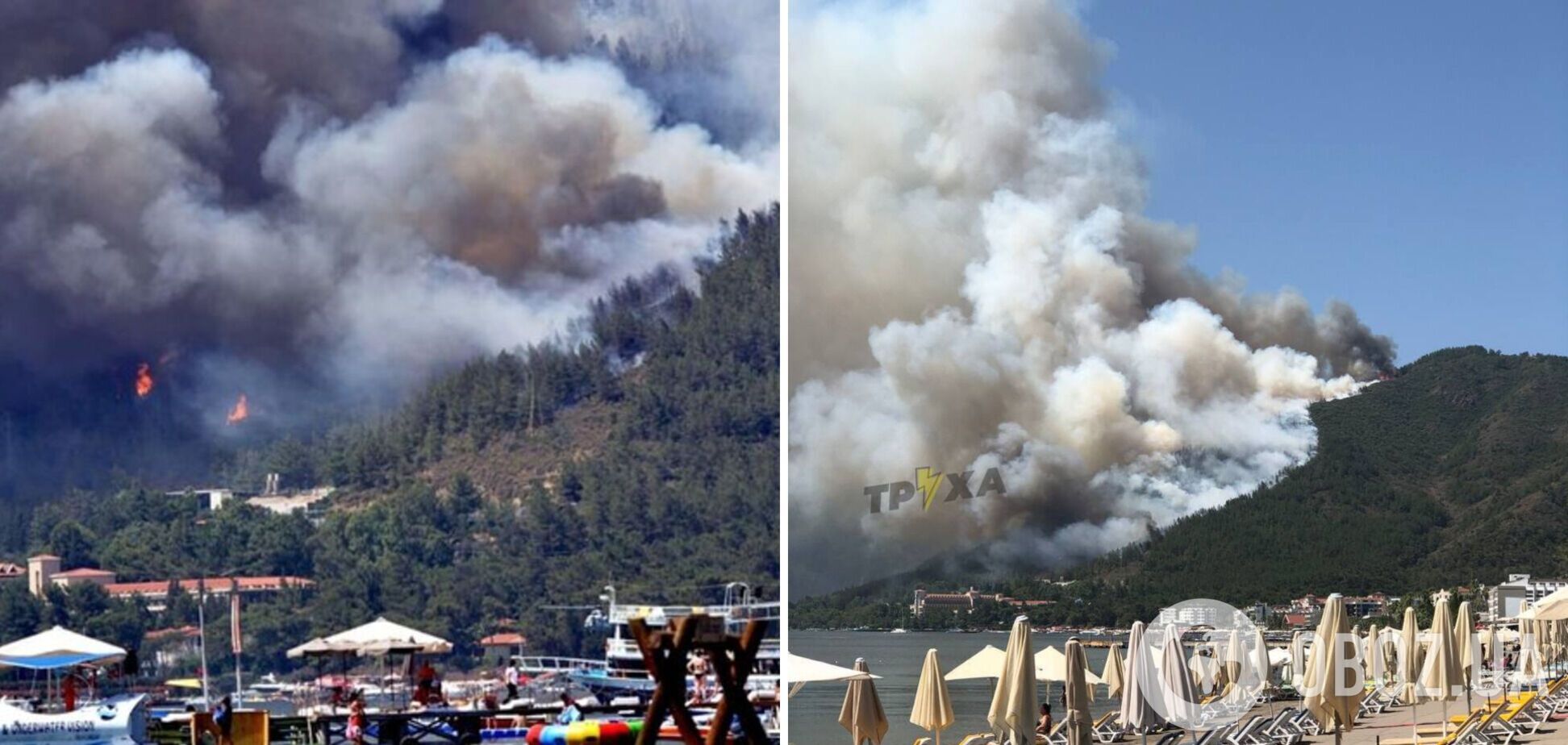 В Турции вспыхнул лесной пожар на популярном курорте, есть погибший. Фото и видео