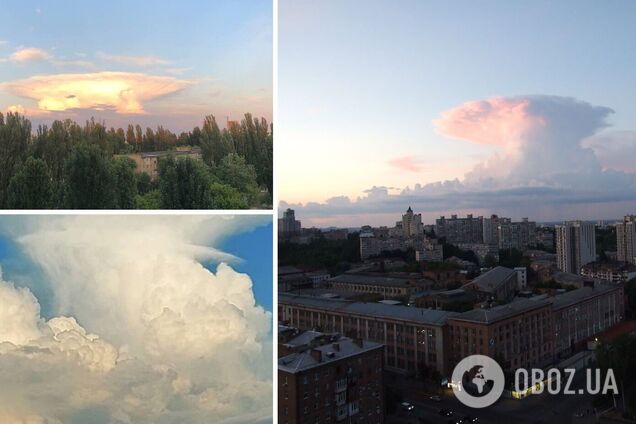 Над Киевом заметили странное облако в виде гриба: синоптики пояснили явление. Фото