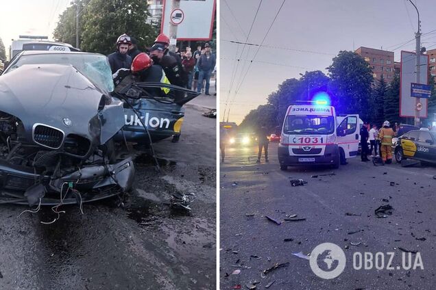 В Ривне произошло масштабное ДТП с такси: много пострадавших. Фото