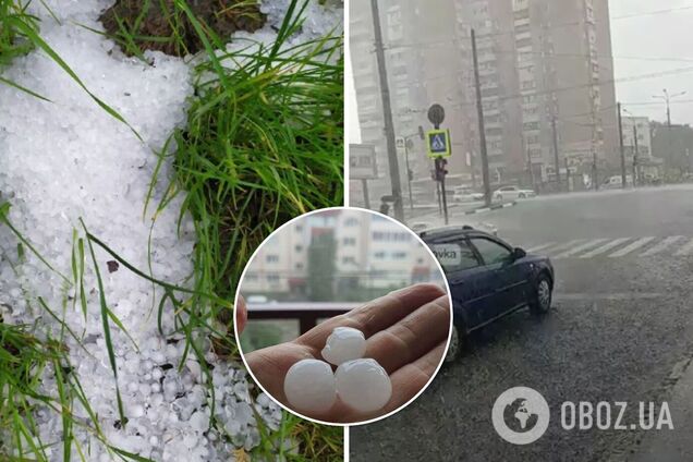 На Харьков и Черновцы обрушился мощный ливень с градом. Фото и видео