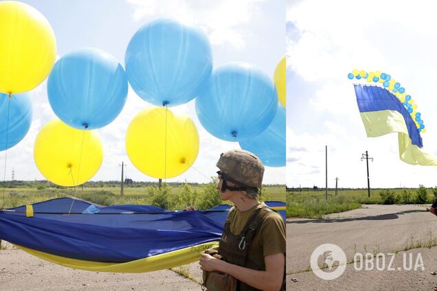 Украинские военные запустили флаг в небо над оккупированным Донбассом