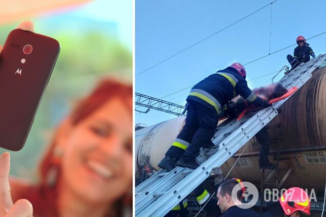 Во Львове девушка получила удар током, пытаясь сделать селфи на поезде. Фото и видео