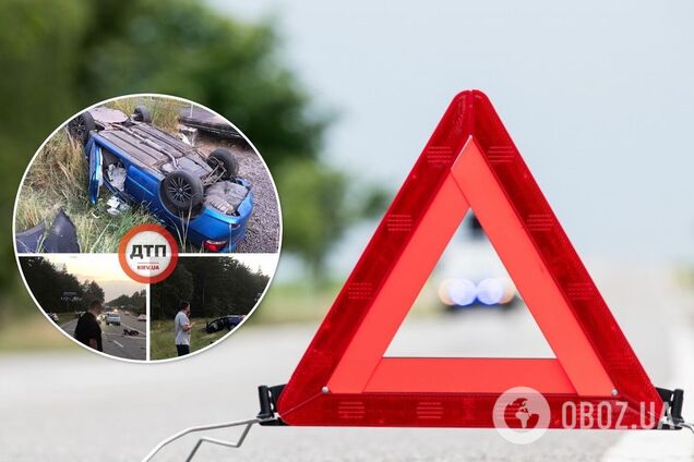 В Киеве произошло ДТП с переворачиванием