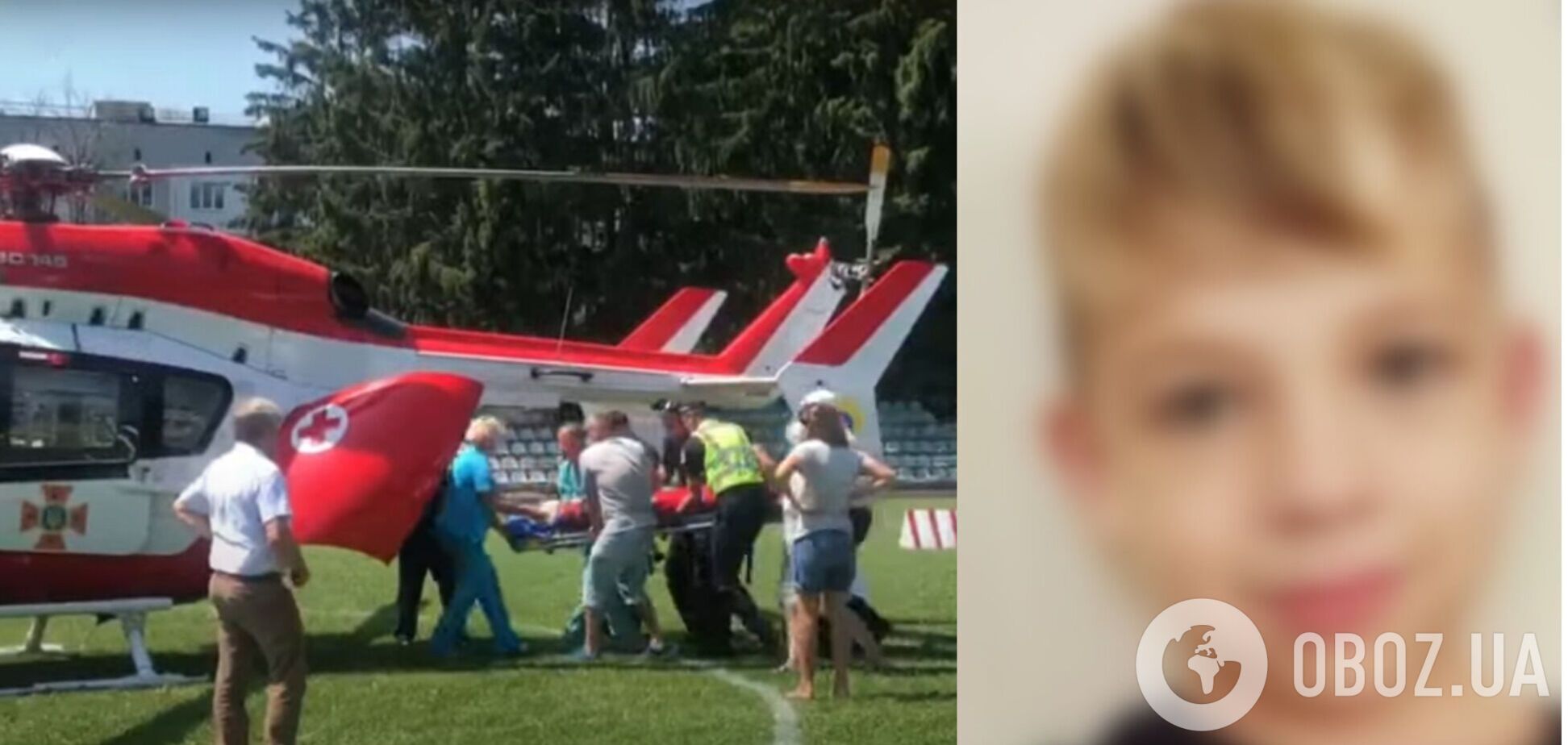 Раненого на Житомирщине 9-летнего мальчика на вертолете доставили в Киев, а причастность военного подтвердили