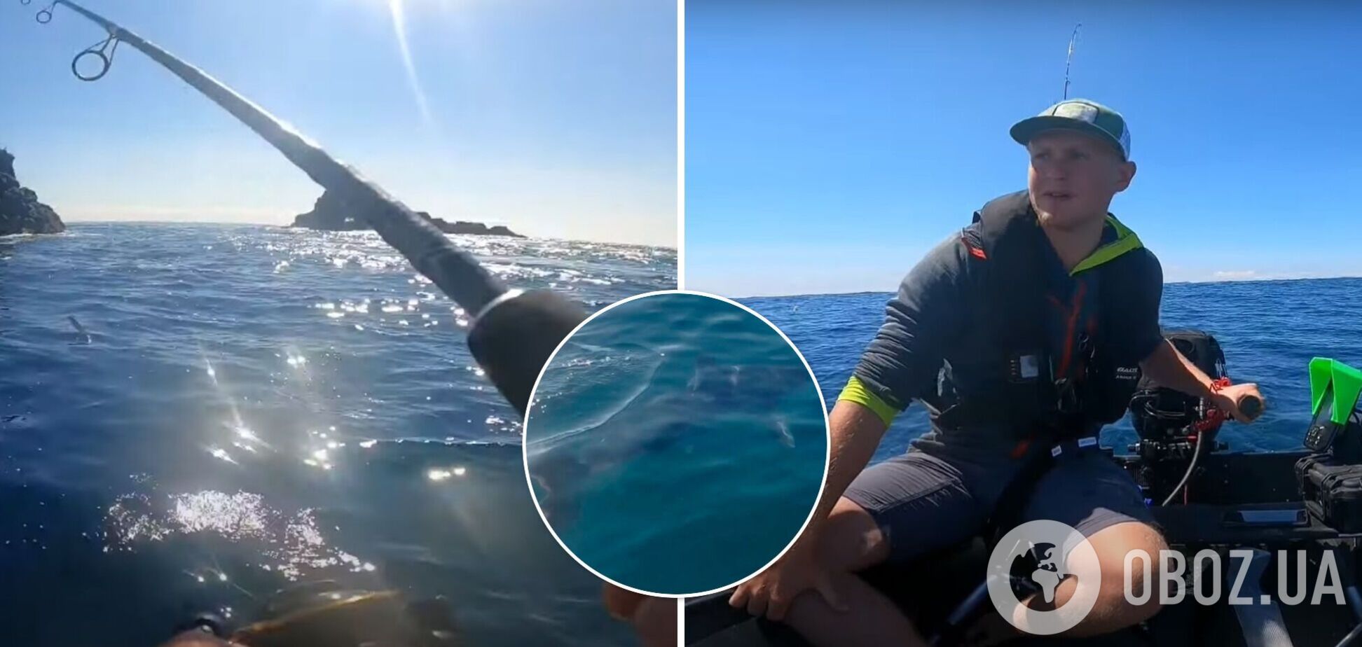 В Великобритании двухметровая акула кружила вокруг рыбака на маленькой лодке. Видео