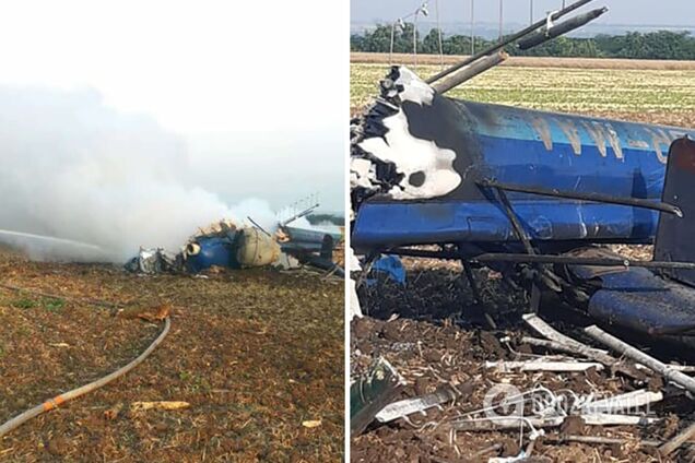 На Миколаївщині впав і загорівся вертоліт: є загиблі. Фото