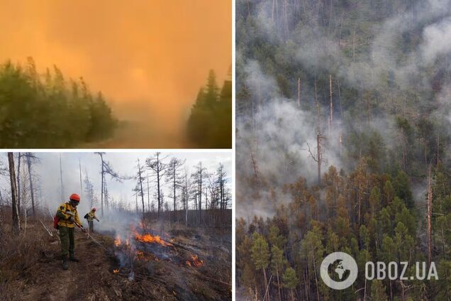 У Росії через лісові пожежі небо стало жовтого кольору, людей закликали не залишати домівки. Відео