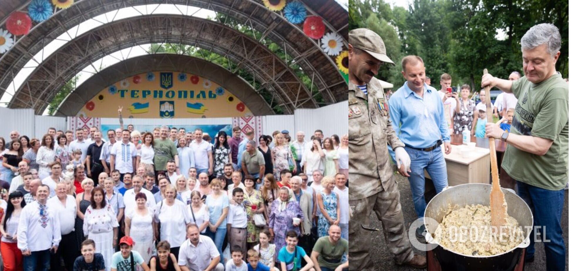 Порошенко в Тернополе на патриотическом Кулиш-фесте подарили футболку с особым содержанием. Фото