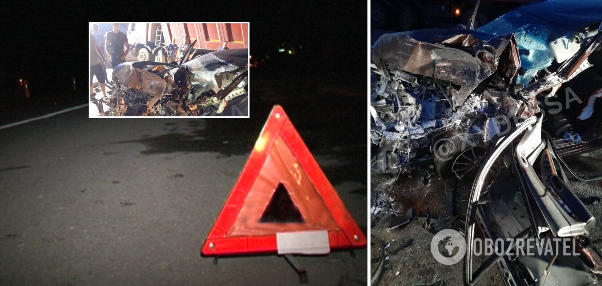 Під Одесою водій Nissan заснув за кермом і влетів під фуру. Фото і відео