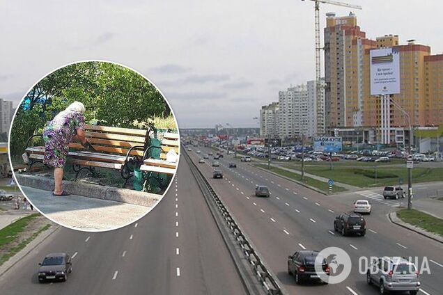 В Киеве бабушка распилила скамейку: причиной назвали шумные компании. Фото