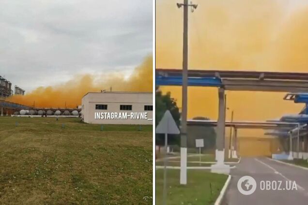 У Рівному на хімзаводі Фірташа стався вибух, у небі повисла помаранчева хмара. Фото і відео НП