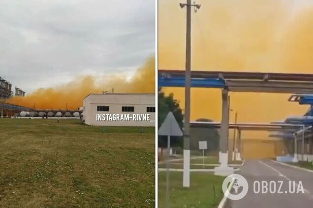 В Ривне на химзаводе Фирташа произошел взрыв, в небе повисло оранжевое облако. Фото и видео ЧП