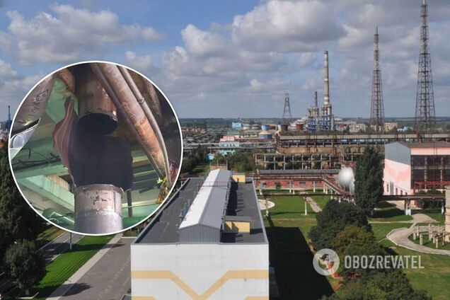 Авария на заводе 'Ривнеазот': глава МВД показал фото разорванного трубопровода
