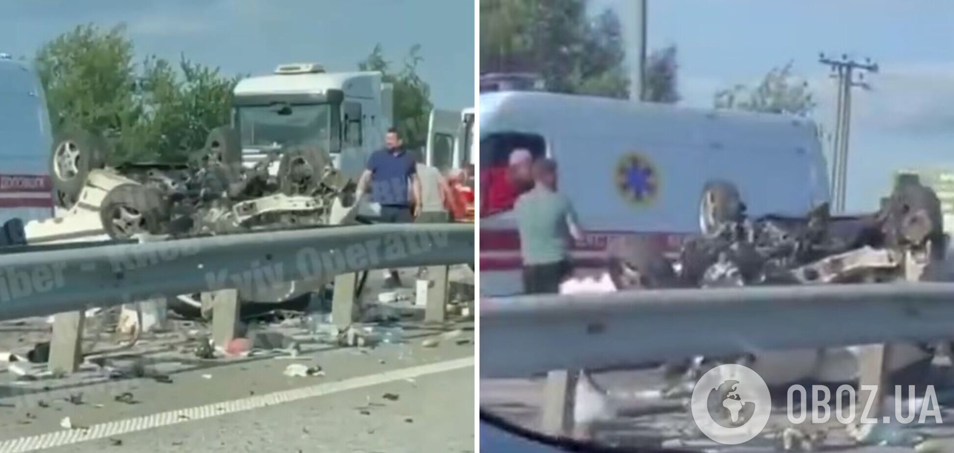 Под Киевом авто на скорости перевернулось на крышу. Фото и видео с места смертельного ДТП