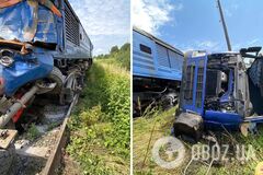 На Закарпатье пассажирский поезд врезался в грузовик, есть пострадавшие. Фото