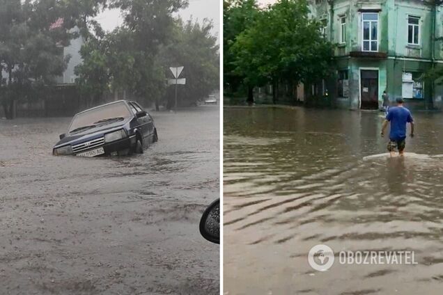 В затопленном Бердянске в результате обрыва электропроводов погибло два человека. Видео