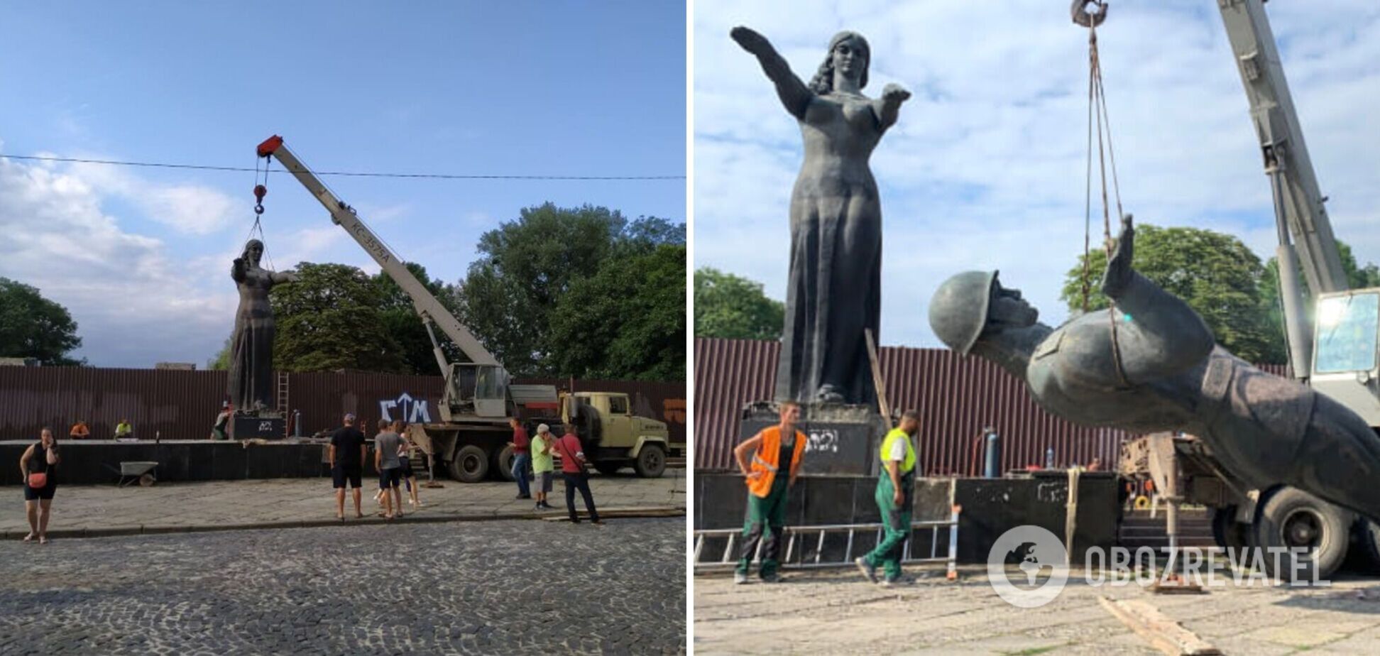 Во Львове окончательно убрали советский Монумент славы. Фото и видео