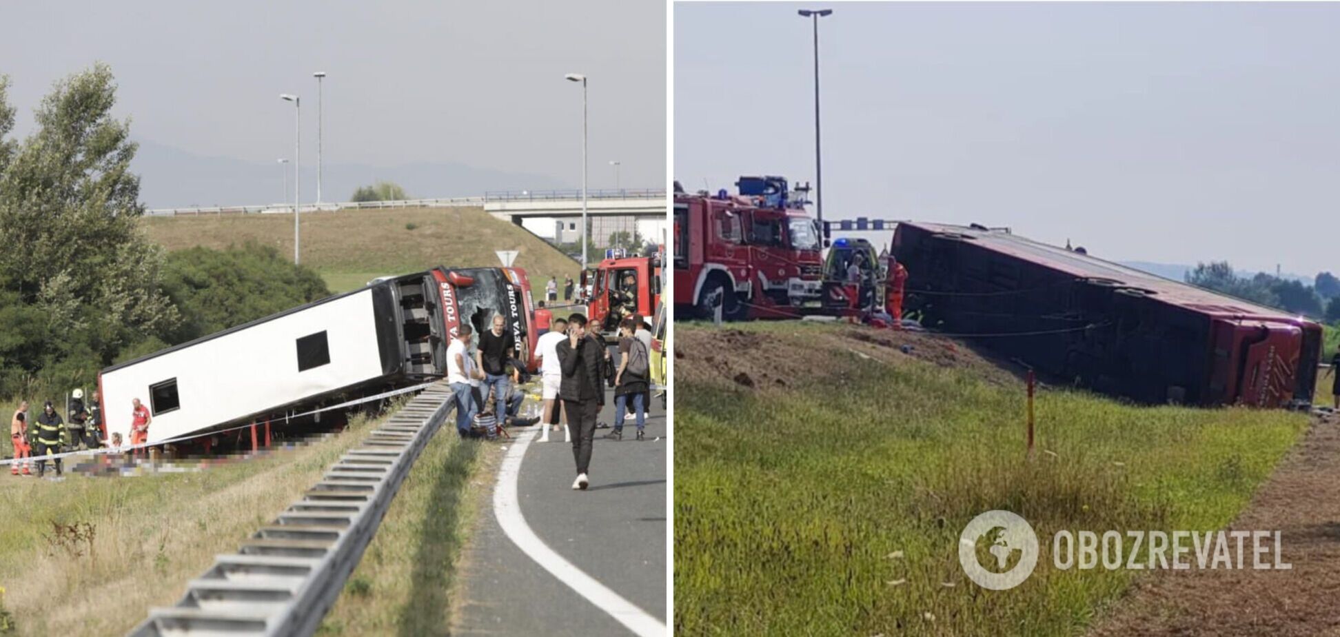 В Хорватии перевернулся пассажирский автобус: 10 погибших и много пострадавших. Фото