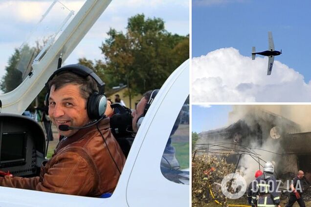 На Прикарпатті легкомоторний літак впав на будинок, у катастрофі загинув легендарний льотчик. Фото та відео