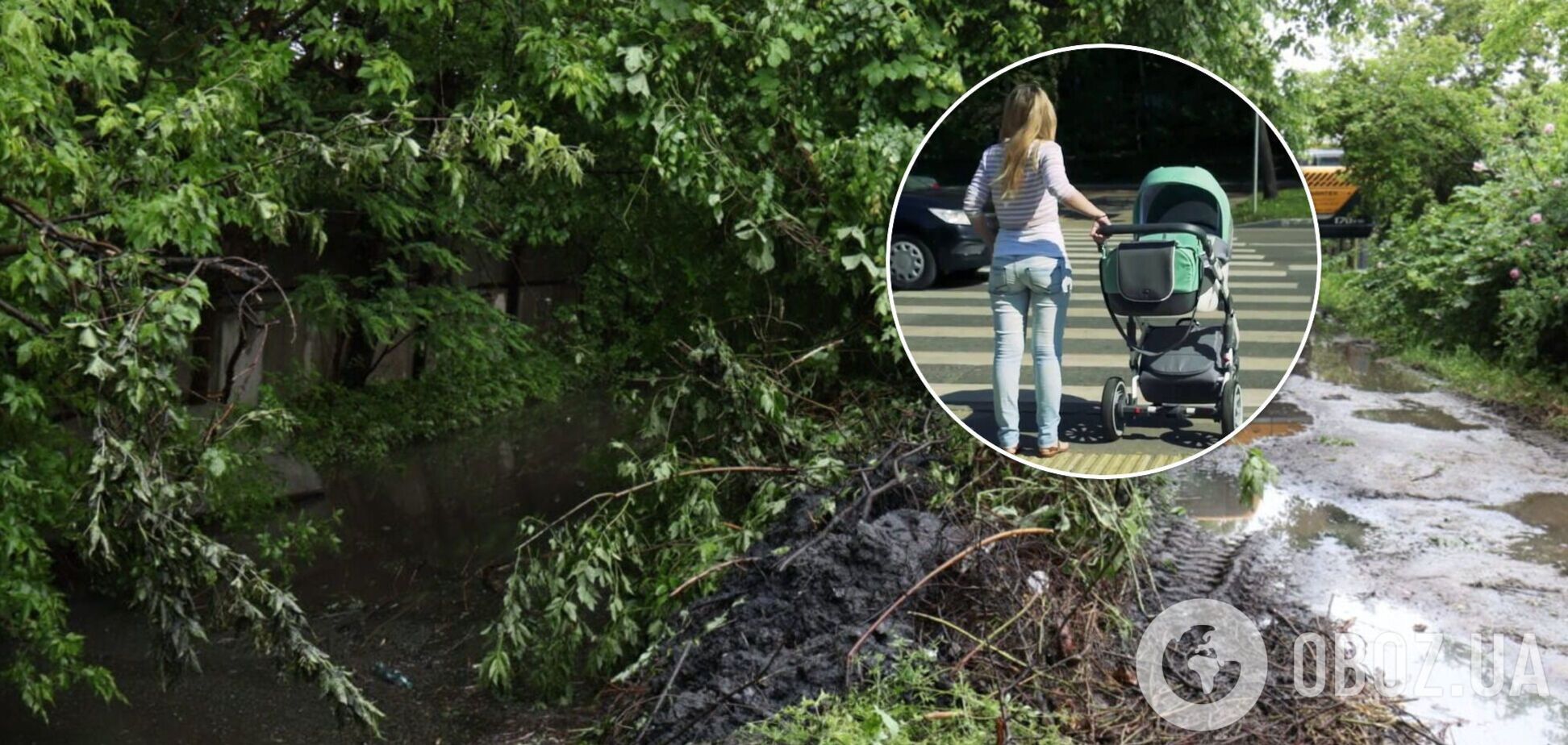В Днепре женщина с ребенком упала в заболоченную реку: малыш едва не погиб