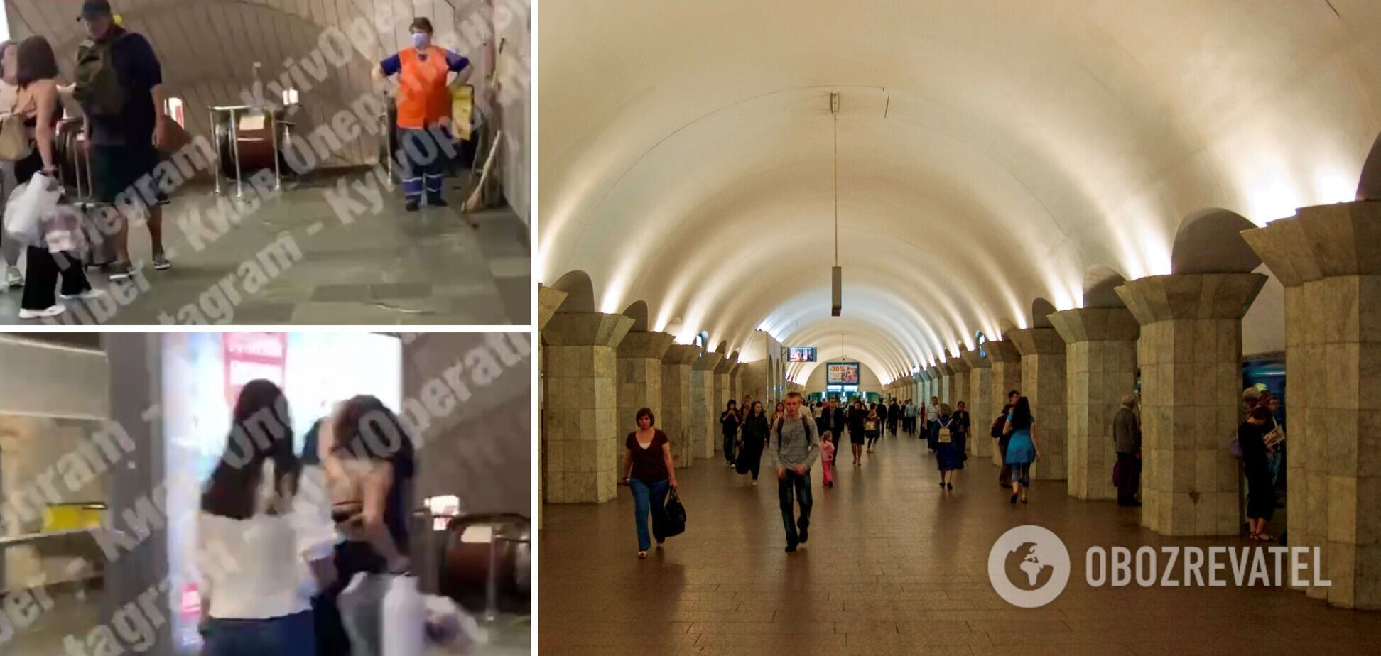 В киевской подземке девушка избила наглеца, который к ней приставал. Видео 18+