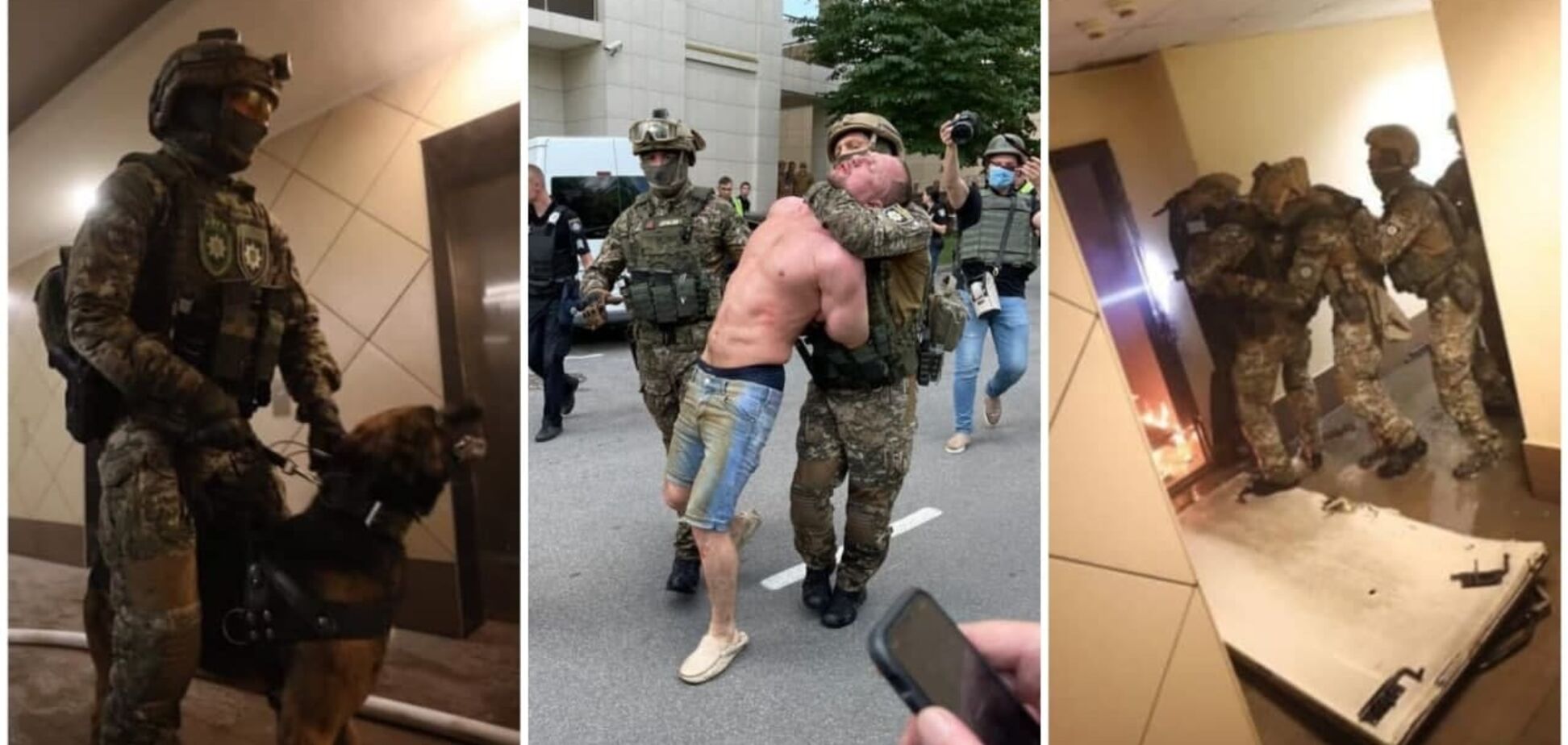 Задержанный был только в шортах с голым торсом