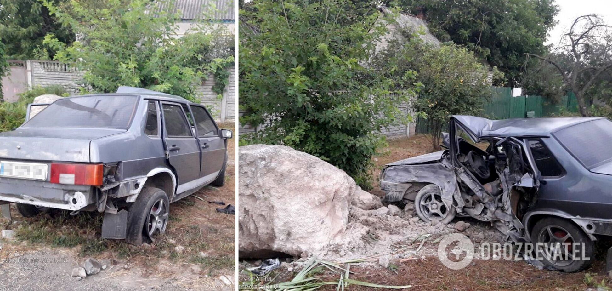 На Дніпропетровщині авто на швидкості злетіло з дороги, водій загинув на місці. Фото